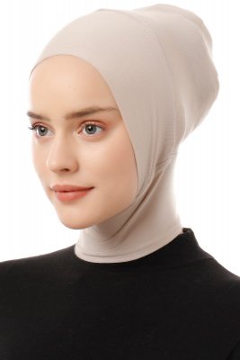 Elnara - Helltaupe Plain Hijab Untertuch