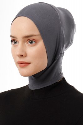 Elnara - Dunkelgrau Plain Hijab Untertuch