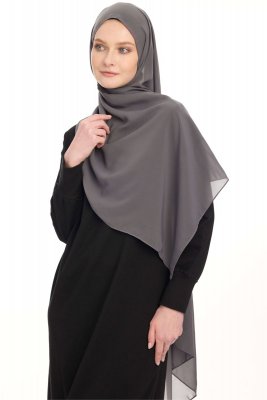 Chiffon Hijab - Dunkelgrau