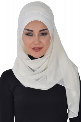 Alva - Creme Praktisch Hijab & Untertuch