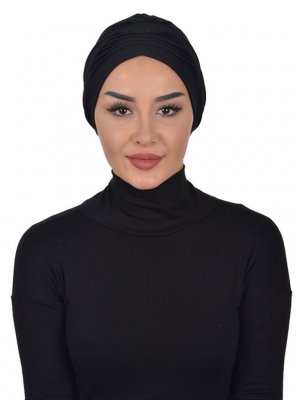 Linda Svart Bomull Turban Ayse Turban 321901b