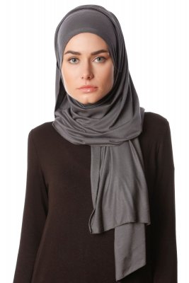 Melek - Anthrazit Premium Jersey Hijab - Ecardin