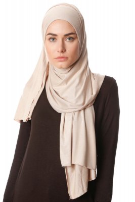 Melek - Helltaupe Premium Jersey Hijab - Ecardin