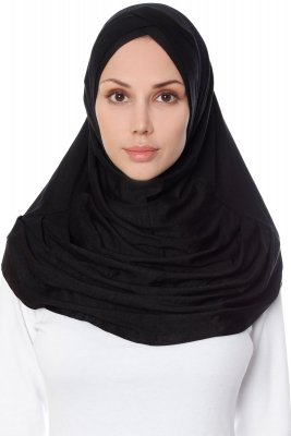 Mia - Schwarz One-Piece Al Amira Hijab - Ecardin