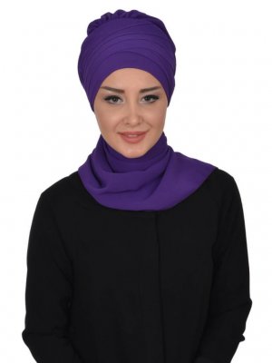 Zoe Lila Chiffon Turban Ayse Turban 322813a