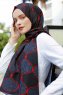 Tutku - Rot & Schwarz Gemustertes Hijab - Sal Evi