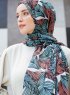 Seyyal - Grün & Rosa Gemustertes Hijab - Sal Evi