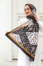 Gold Gemusterter Twill Hijab - Sal Evi