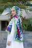 Blatt Gemusterter Twill Hijab - Sal Evi