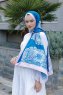 Blue Dream Gemusterter Twill Hijab - Sal Evi