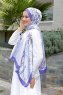 Lila Gemusterter Twill Hijab - Sal Evi