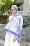 Lila Gemusterter Twill Hijab - Sal Evi