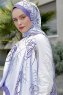 Lila Gemusterter Twill Hijab - Sal Evi