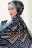 Ethnic Gemusterter Twill Hijab - Sal Evi
