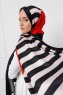 Gestreift Gemusterter Twill Hijab - Sal Evi