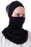 Damla - Schwarz Ninja Hijab Maske Untertuch