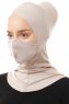 Damla - Helltaupe Ninja Hijab Maske Untertuch