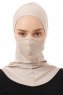 Damla - Helltaupe Ninja Hijab Maske Untertuch