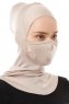 Damla - Helltaupe Ninja Hijab Maske Untertuch