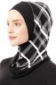 Ekose Plain - Schwarz & Weiß One-Piece Al Amira Hijab