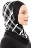 Ekose Plain - Schwarz & Weiß One-Piece Al Amira Hijab
