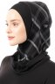 Ekose Plain - Schwarz & Hellgrau One-Piece Al Amira Hijab