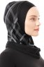 Ekose Plain - Schwarz & Hellgrau One-Piece Al Amira Hijab