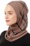 Ekose Cross - Dunkeltaupe One-Piece Al Amira Hijab