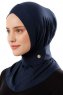 Ceren - Navy Blau Praktisch Viscose Hijab