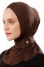 Ceren - Dunkelbraun Praktisch Viscose Hijab