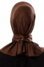 Ceren - Dunkelbraun Praktisch Viscose Hijab