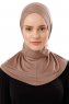Ceren - Dunkeltaupe Praktisch Viscose Hijab