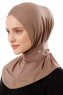 Ceren - Dunkeltaupe Praktisch Viscose Hijab