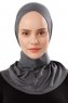 Ceren - Dunkelgrau Praktisch Viscose Hijab