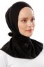 Sportif Plain - Schwarz & Gold Praktisch Viscose Hijab