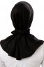 Sportif Plain - Schwarz & Gold Praktisch Viscose Hijab
