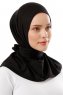 Sportif Plain - Schwarz & Hellgrau Praktisch Viscose Hijab