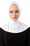 Sportif Plain - Weiß Praktisch Viscose Hijab