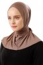 Sportif Plain - Dunkeltaupe Praktisch Viscose Hijab