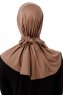 Sportif Plain - Dunkeltaupe Praktisch Viscose Hijab