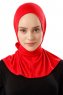 Sportif Plain - Rot Praktisch Viscose Hijab
