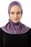 Sportif Plain - Dunkelviolett Praktisch Viscose Hijab