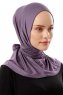 Sportif Plain - Dunkelviolett Praktisch Viscose Hijab