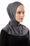 Sportif Plain - Dunkelgrau Praktisch Viscose Hijab