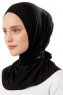 Sportif Cross - Schwarz & Hellgrau Praktisch Viscose Hijab