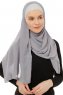 Alara Plain - Dunkelgrau One Piece Chiffon Hijab