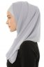 Alara Plain - Hellgrau One Piece Chiffon Hijab