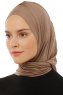 Isra Plain - Dunkeltaupe One-Piece Viscose Hijab