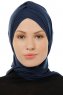 Isra Cross - Navy Blau One-Piece Viscose Hijab