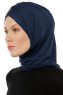 Isra Cross - Navy Blau One-Piece Viscose Hijab